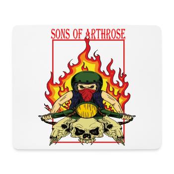 Flammenbiker Skullride - Mousepad (Querformat) - Weiß - Vorne