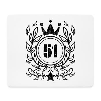 51 - Born year Year of birth 1951 - Mouse Pad (horizontal) - white - Front