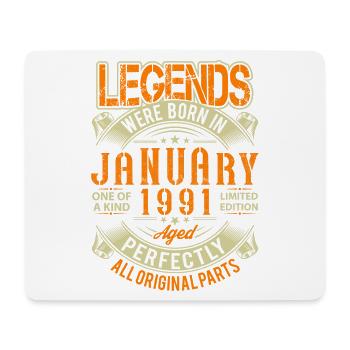 1991 Januar Geburtstag Legende - Mousepad (Querformat) - Weiß - Vorne
