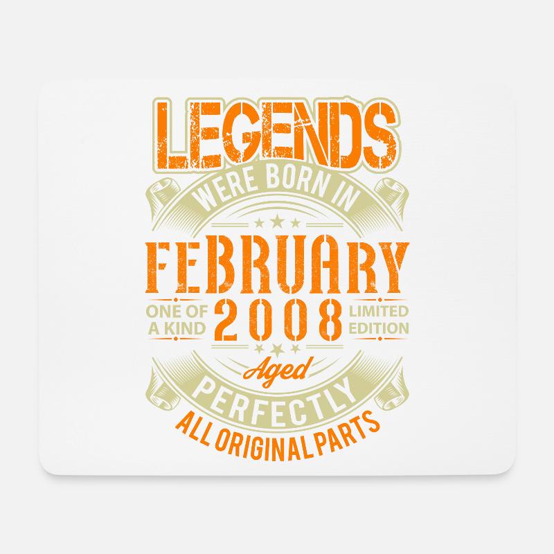 2008 Februar Geburtstag Legende - Mousepad (Querformat) - Weiß