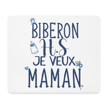 Biberon hs je veux maman bébé humour body - Tapis de souris (format paysage) - blanc - Devant