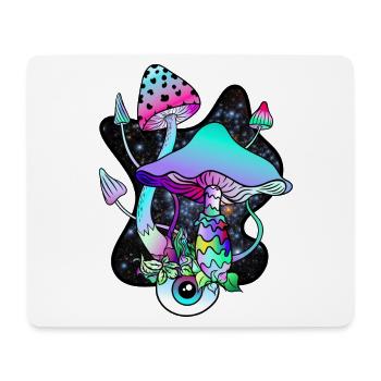 Magic Mushroom Eye Psychedelic Pilzkunst - Mousepad (Querformat) - Weiß - Vorne