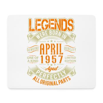 1957 April Geburtstag Legende - Mousepad (Querformat) - Weiß - Vorne
