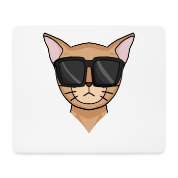 Abyssinian cat cat with sunglasses - Mouse Pad (horizontal) - white - Front