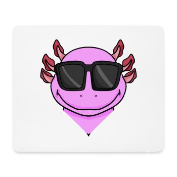 cooler Axolotl - Mousepad (Querformat) - Weiß - Vorne