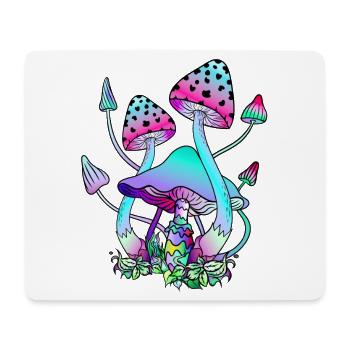 Magic Mushrooms Colorful Mushroom Art - Mouse Pad (horizontal) - white - Front