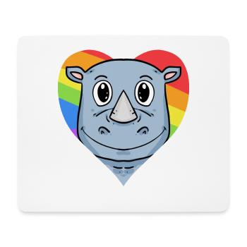 Nashorn Lgbt Regenbogen Farben - Mousepad (Querformat) - Weiß - Vorne