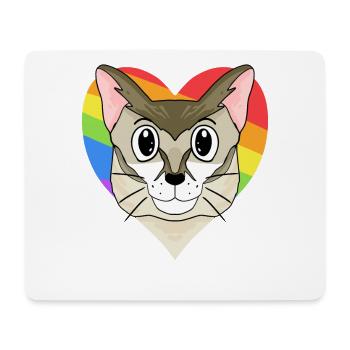 Singapura Katze - Regenbogen Herz - Mousepad (Querformat) - Weiß - Vorne