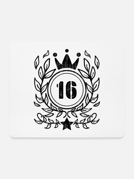 16 Jahre alt Krone - 16 Geburtstag - Mousepad (Querformat) - Weiß