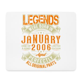 2006 Januar Geburtstag Legende - Mousepad (Querformat) - Weiß - Vorne