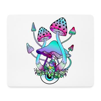 Magic Mushrooms Psychedelische Pilz Augen Kunst - Mousepad (Querformat) - Weiß - Vorne