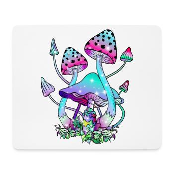 Magic Mushrooms Colorful Glitter Mushroom Art - Mouse Pad (horizontal) - white - Front