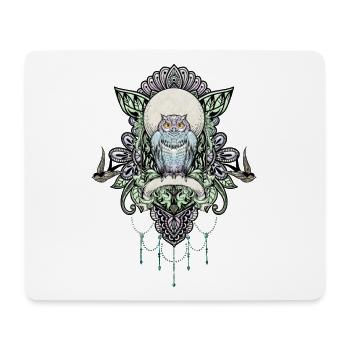 Mignon hibou décoratif - Tapis de souris (format paysage) - blanc - Devant