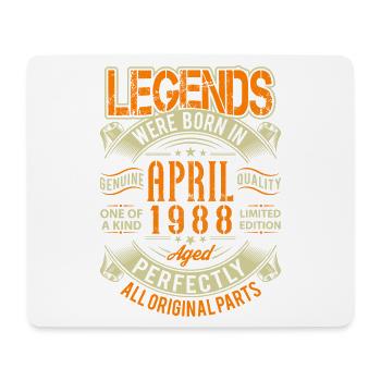 1988 April Geburtstag Legende - Mousepad (Querformat) - Weiß - Vorne