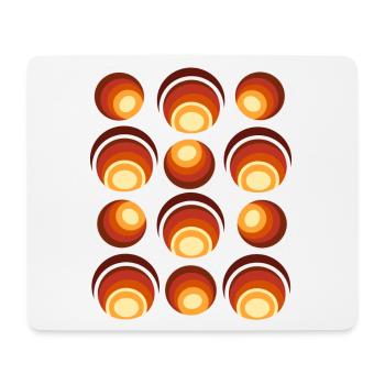 70s Retro Ball Pattern Orange Brown - Mouse Pad (horizontal) - white - Front