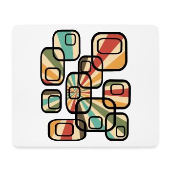 70s wallpaper pattern cuboid retro pattern - Mouse Pad (horizontal) - white - Front