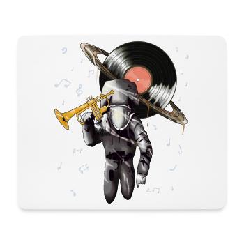 Galactic Music Astronaut with Turntable - Mouse Pad (horizontal) - white - Front
