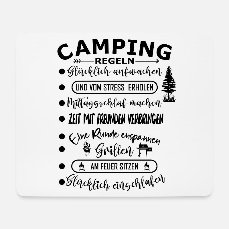Camping Regeln Lustige Aktivitäten liste - Mousepad (Querformat) - Weiß