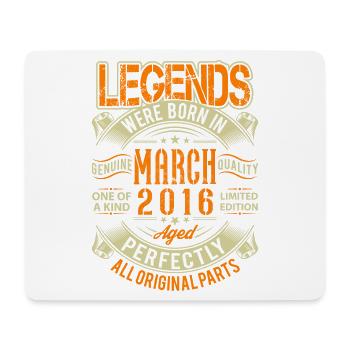 Légende d’anniversaire de mars 2016 - Tapis de souris (format paysage) - blanc - Devant