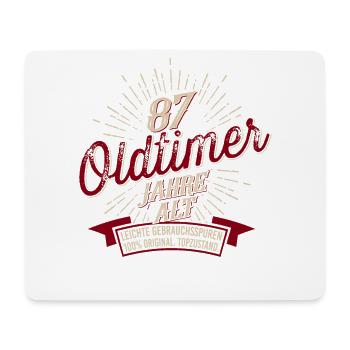 87. Geburtstag Oldtimer - Mousepad (Querformat) - Weiß - Vorne