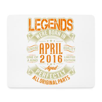 2016 April Geburtstag Legende - Mousepad (Querformat) - Weiß - Vorne