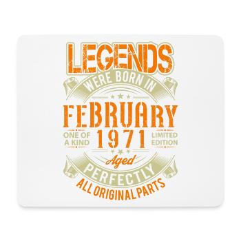 1971 Februar Geburtstag Legende - Mousepad (Querformat) - Weiß - Vorne