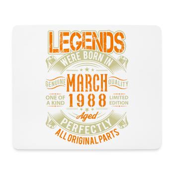1988 März Geburtstag Legende - Mousepad (Querformat) - Weiß - Vorne