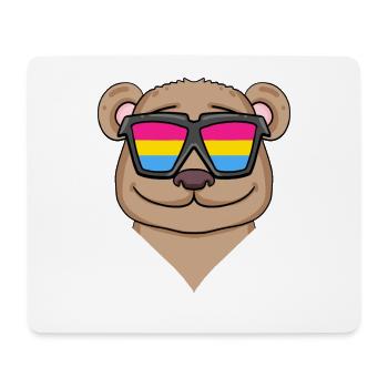 Pansexual Bear - Bear with Glasses - Mouse Pad (horizontal) - white - Front
