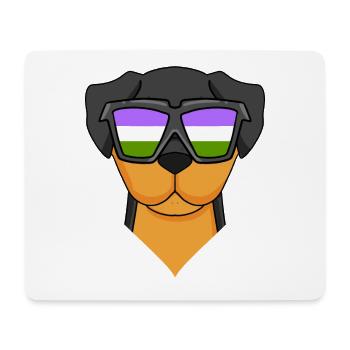 Genderqueer Chien Lgbt Rottweiler - Tapis de souris (format paysage) - blanc - Devant