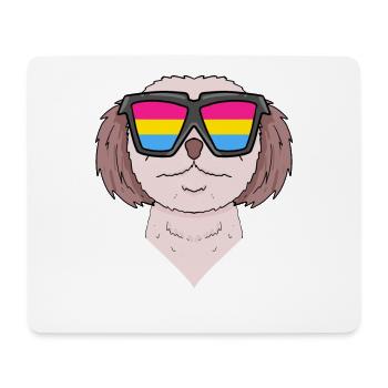 Pansexual Shih Tzu Dog - Dog with Glasses - Mouse Pad (horizontal) - white - Front