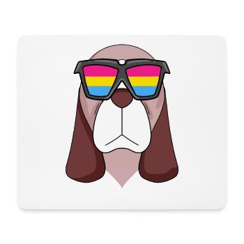 Pansexual Basset Hound Dog - Dog with glasses - Mouse Pad (horizontal) - white - Front