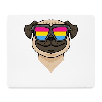 Pansexual Pug Dog - Dog with Glasses - Mouse Pad (horizontal) - white - Front