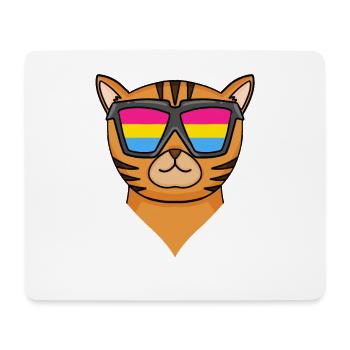 Pansexual Bengal Cat - Cat with Glasses - Mouse Pad (horizontal) - white - Front