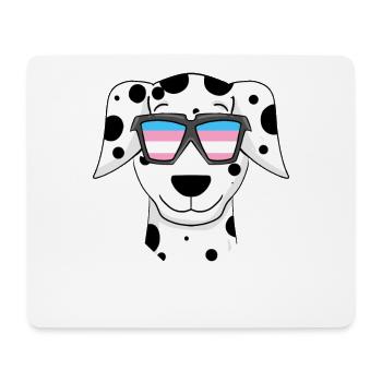 Transgender Dalmatian dog - dog with glasses - Mouse Pad (horizontal) - white - Front