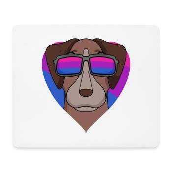 Bisexual Pointer Dog - Dog with Glasses - Mouse Pad (horizontal) - white - Front