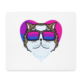 Bisexuell Perserkatze Katze - Katze mit Brille - Mousepad (Querformat) - Weiß - Vorne