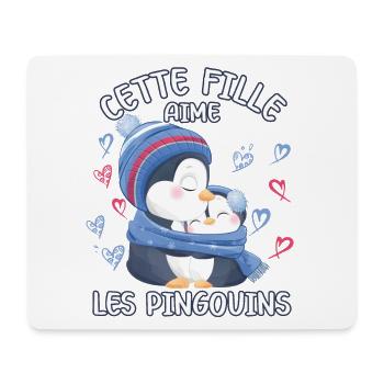 Dieses Mädchen Liebt Pinguine - Mousepad (Querformat) - Weiß - Vorne