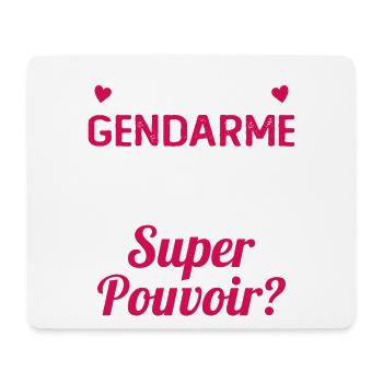 Je Suis Une Gendarme c'est Mon Super Pouvoir - Tapis de souris (format paysage) - blanc - Devant