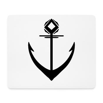 Anker Schwarz - Mousepad (Querformat) - Weiß - Vorne