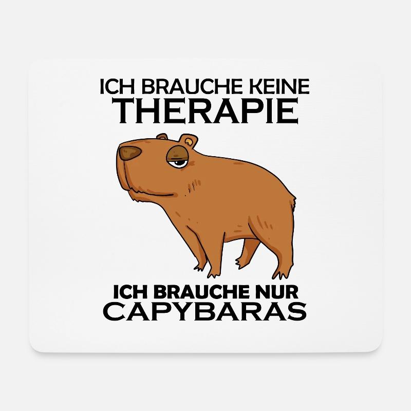 Capybara Wasserschwein Spruch Geschenk - Mousepad (Querformat) - Weiß