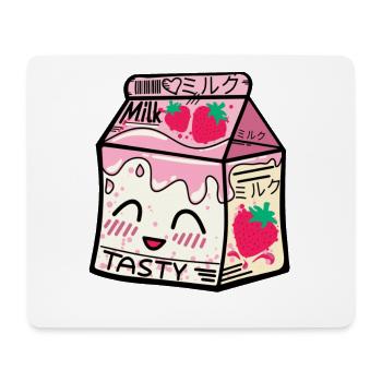 Erdbeer Milch Packung kawaii - Mousepad (Querformat) - Weiß - Vorne