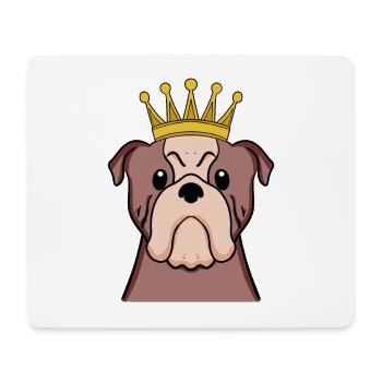 Hund mit Krone - Bulldoge mit Krone - Mousepad (Querformat) - Weiß - Vorne