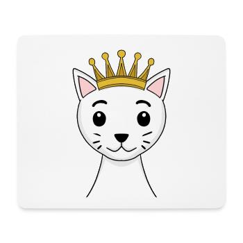 Cat with crown - Turkish Angora with crown - Mouse Pad (horizontal) - white - Front