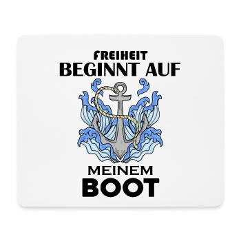 Motorboot Kapitän - Mousepad (Querformat) - Weiß - Vorne