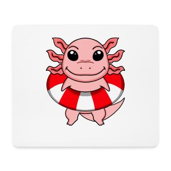 Axolotl Natation Bouée de sauvetage - Tapis de souris (format paysage) - blanc - Devant