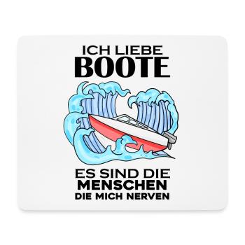 Motorboot Kapitän Bootsführerschein - Mousepad (Querformat) - Weiß - Vorne