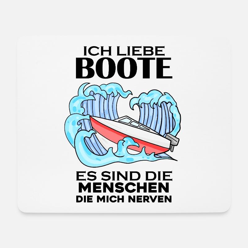 Motorboot Kapitän Bootsführerschein - Mousepad (Querformat) - Weiß