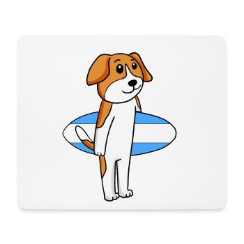 Surfboard Dog Beagle Surfing Gift - Mouse Pad (horizontal) - white - Front