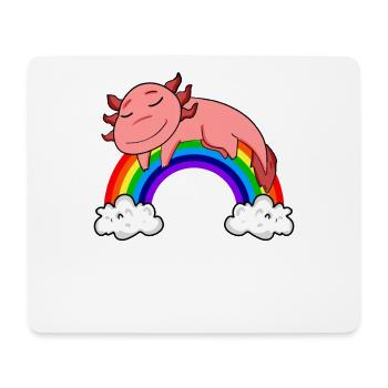 Regenbogen Axolotl - Mousepad (Querformat) - Weiß - Vorne