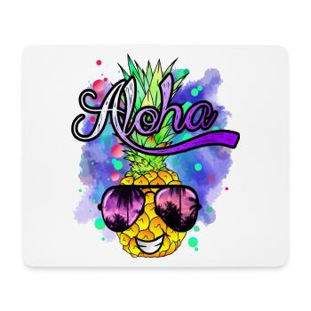 drôle d’ananas frais et coloré - Tapis de souris (format paysage) - blanc - Devant